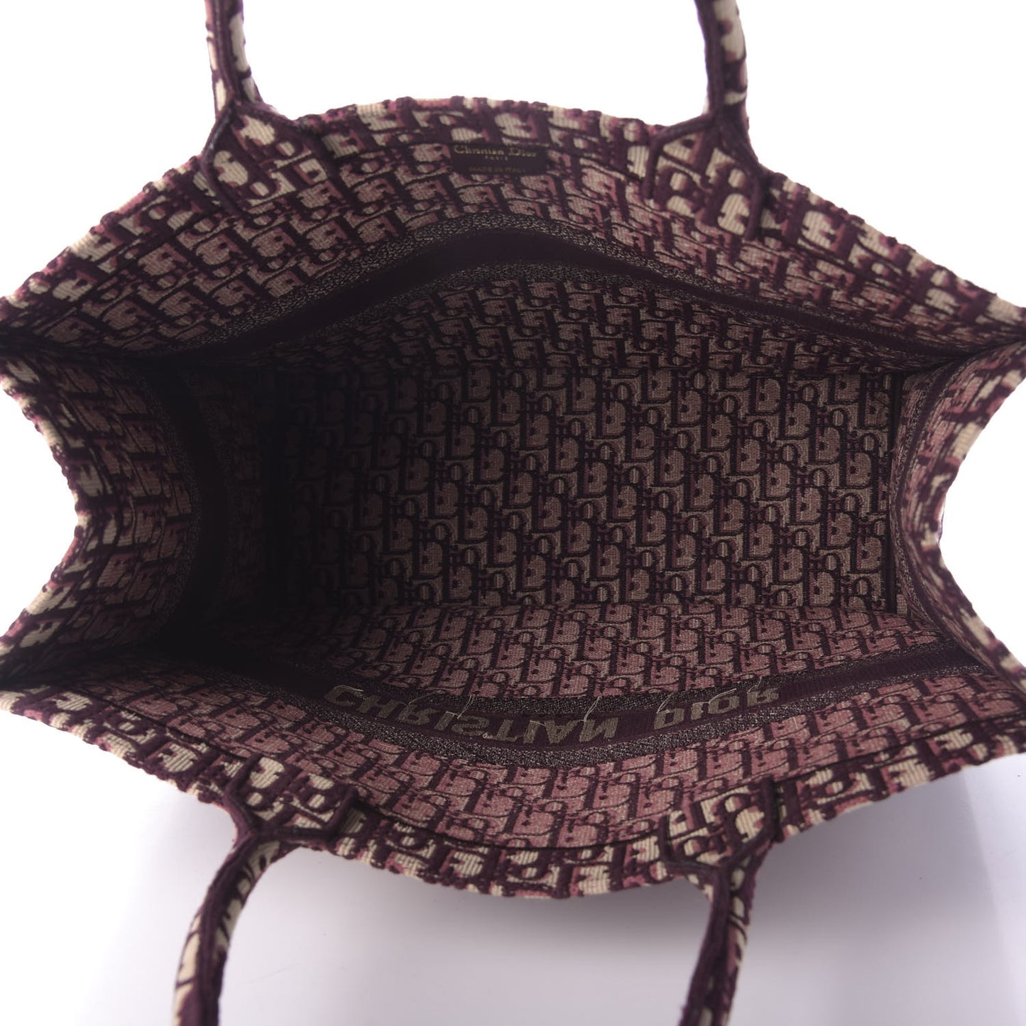 Oblique Large Book Tote Burgundy Multicolor