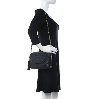 Chanel Lambskin Quilted Tassel Camera Case Navy 2 of 11