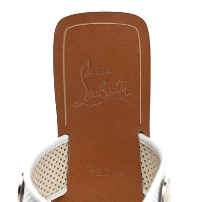 Christian Louboutin Nappa Perforated Bitcorn Slide Sandals 36.5 White 7 of 7