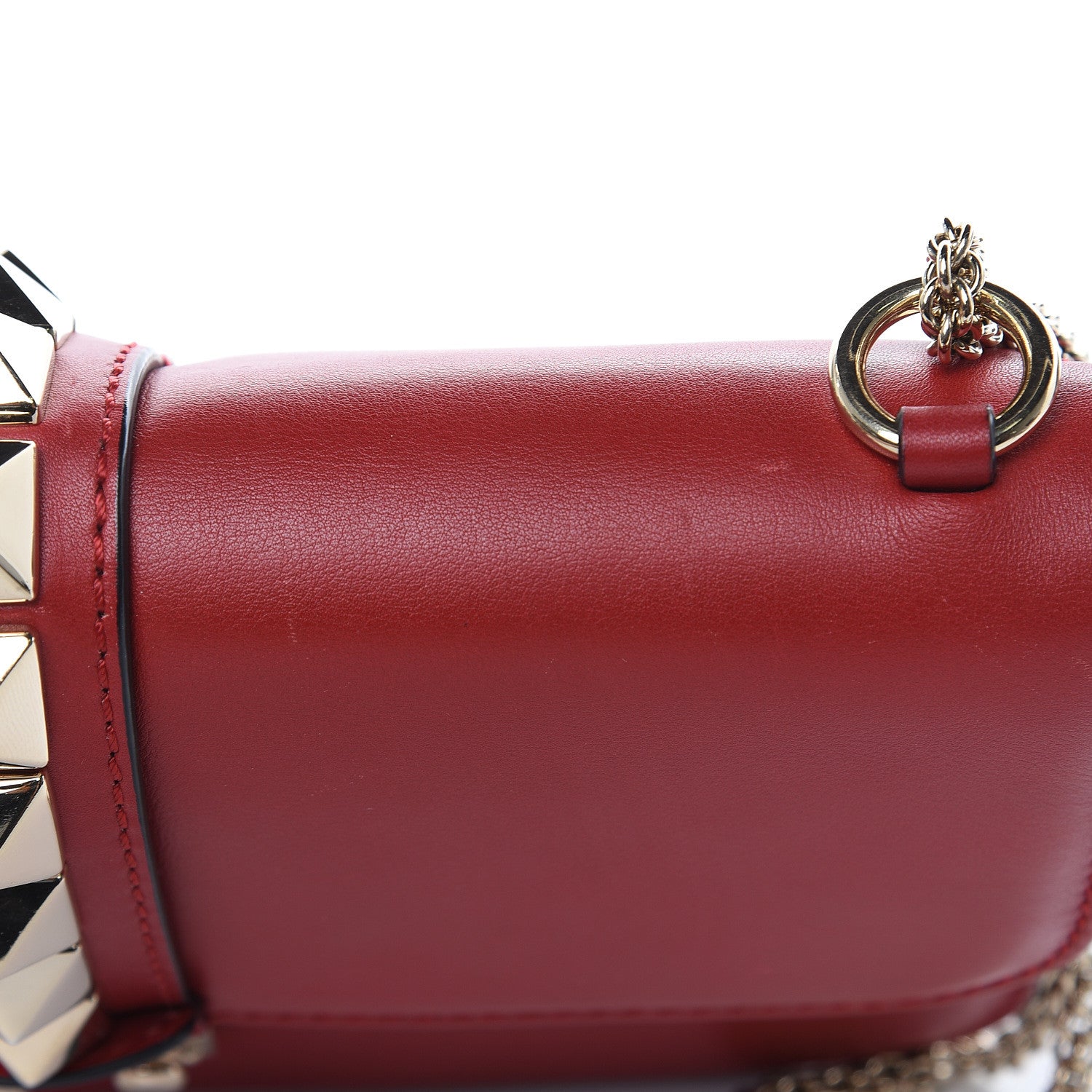 Valentino Garavani Vitello Medium Glam Lock Rockstud Flap Red 12 of 14