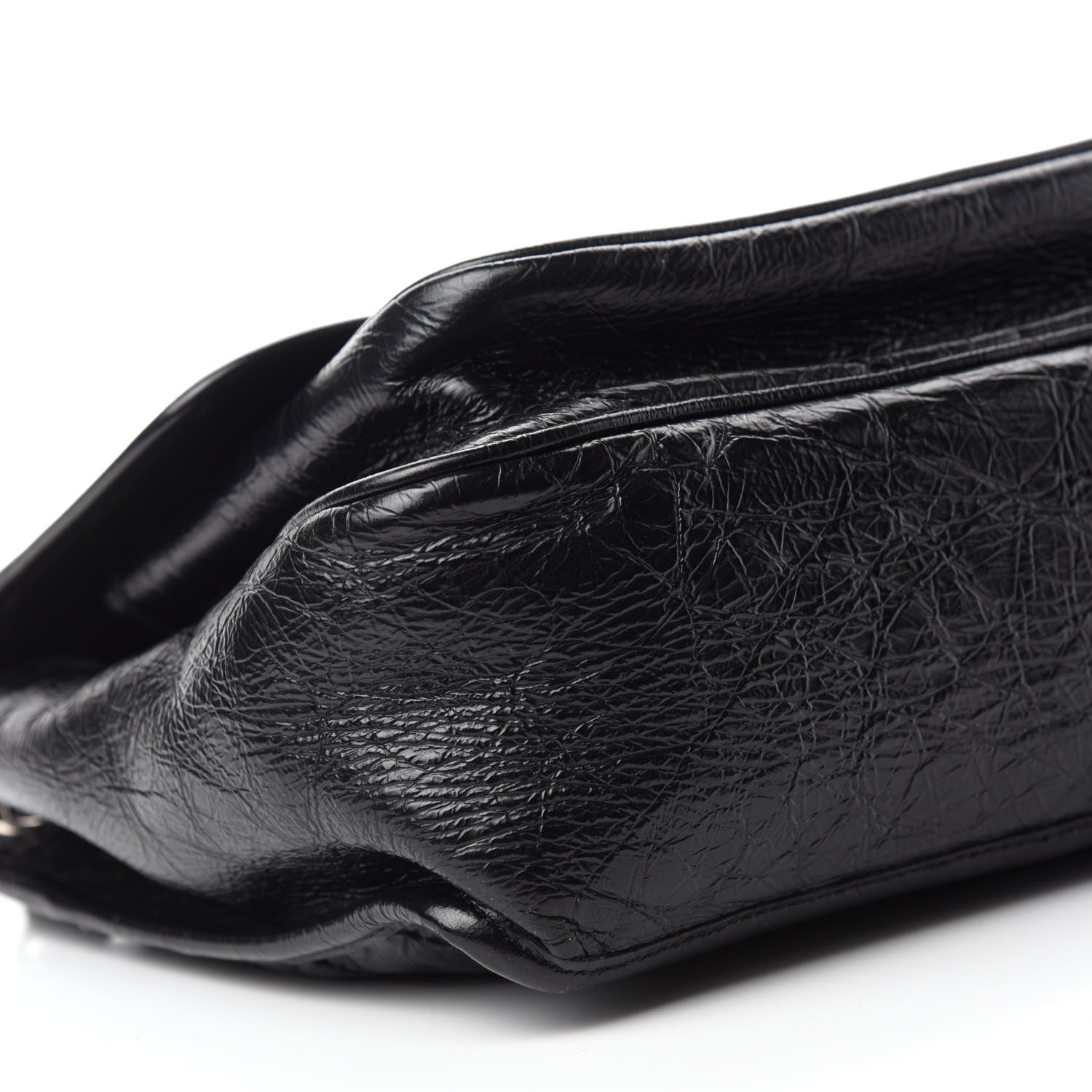 Saint Laurent Crinkled Calfskin Matelasse Monogram Medium Niki Chain Satchel Black 6 of 11