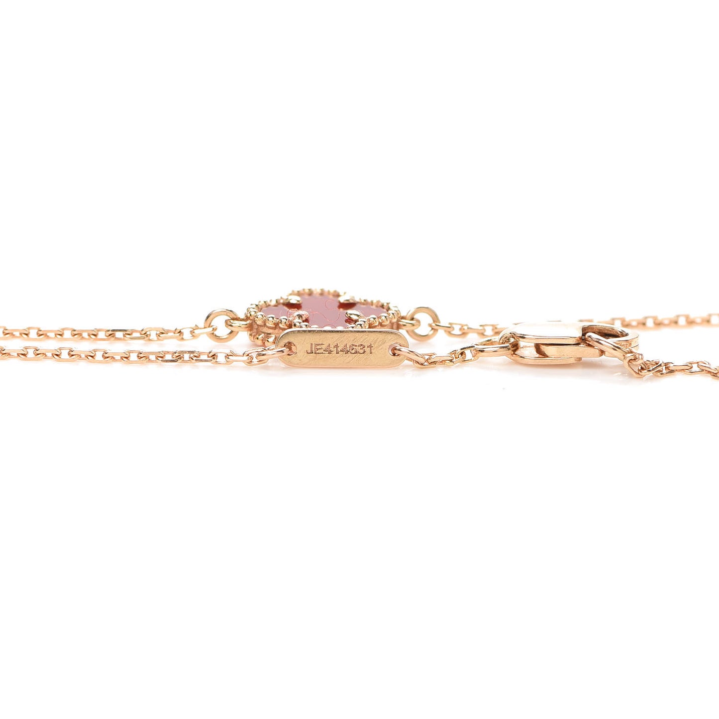 18K Rose Gold Carnelian Sweet Alhambra Bracelet