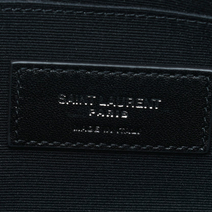 Saint Laurent Calfskin Matelasse Chevron Cassandre Monogram Document Holder Coal 5 of 8