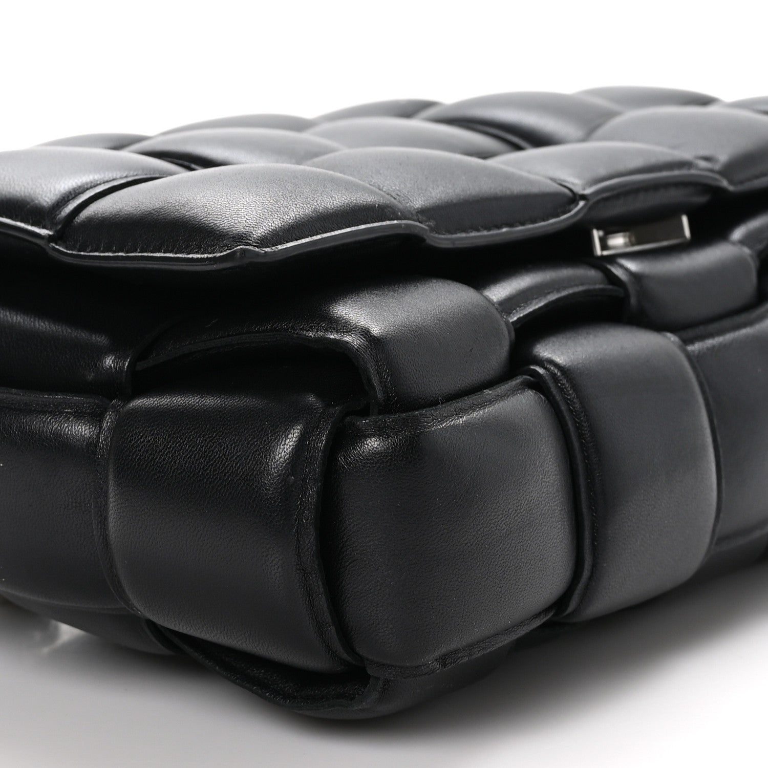 Bottega Veneta Lambskin Maxi Intreccio Padded Chain Cassette Crossbody Bag Black 8 of 14