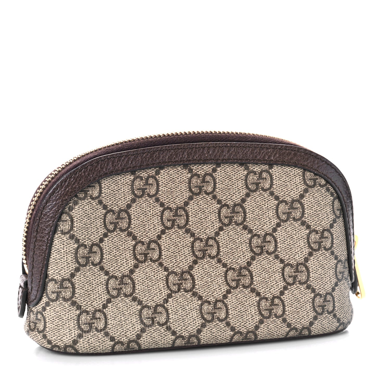 GG Supreme Monogram Textured Calfskin Web Medium Ophidia Cosmetic Case Beige Ebony New Acero
