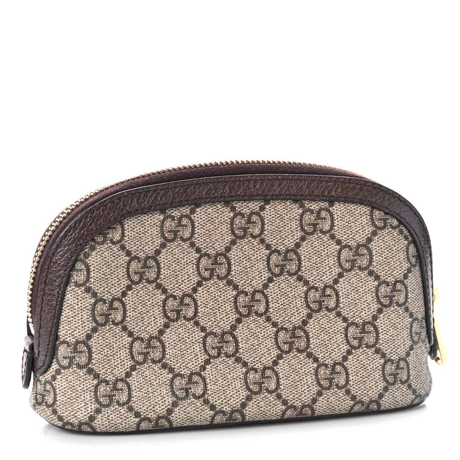 Gucci GG Supreme Monogram Textured Calfskin Web Medium Ophidia Cosmetic Case Beige Ebony New Acero 3 of 9