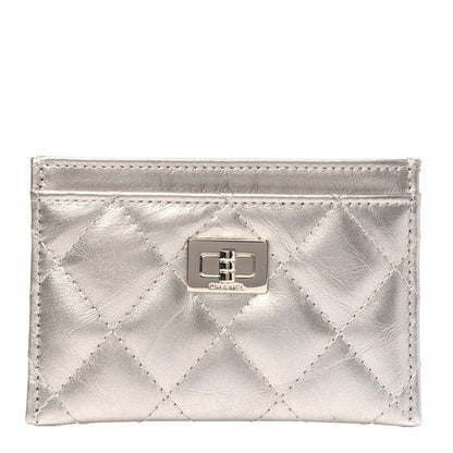 Chanel Metallic Aged Calfskin Quilted Reissue Card Holder Gold 1 of 9