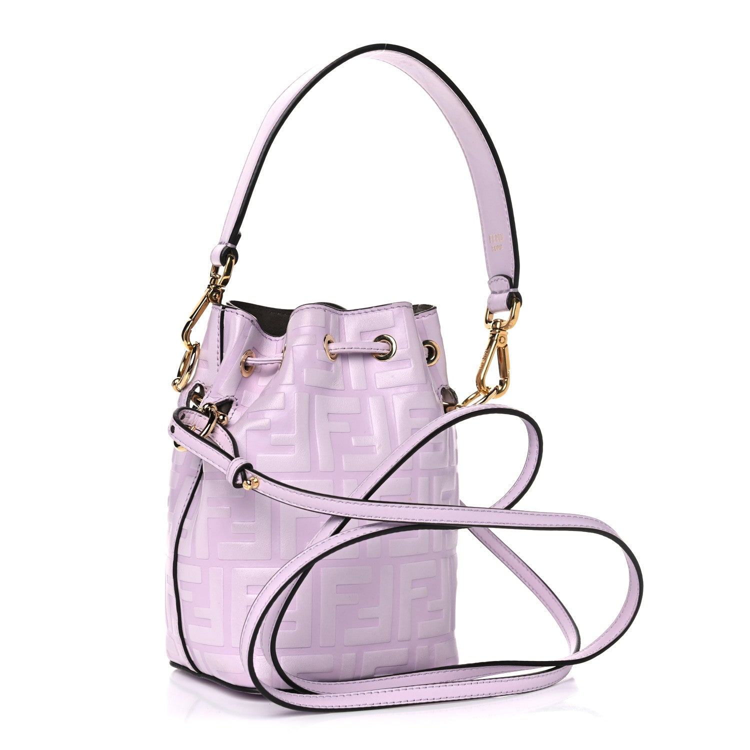 Fendi Vitello Termosport F is Fendi FF 1974 Embossed Mini Mon Tresor Bucket Bag Anemone 3 of 13