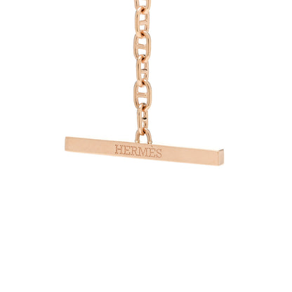 Hermes 18K Rose Gold Diamond Chaine d'Ancre Contour Bracelet ST 3 of 5