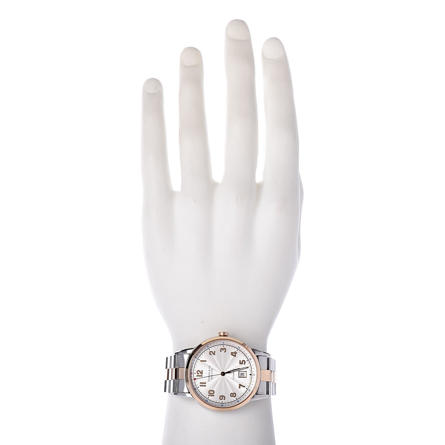 Tiffany Stainless Steel 18K Rose Gold 40mm CT60 3-Hand Automatic Watch 2 of 7