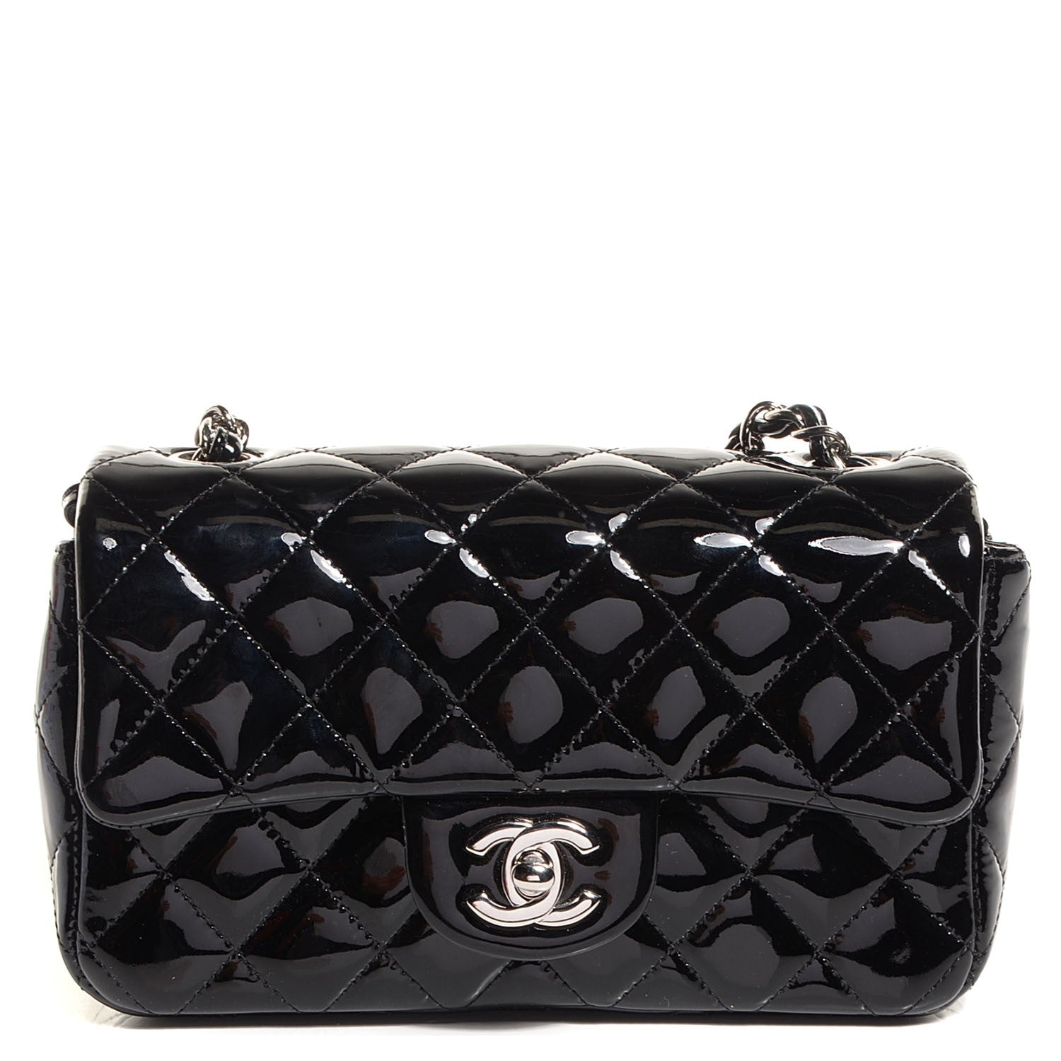Chanel Patent Quilted Mini Rectangular Flap Black 1 of 9