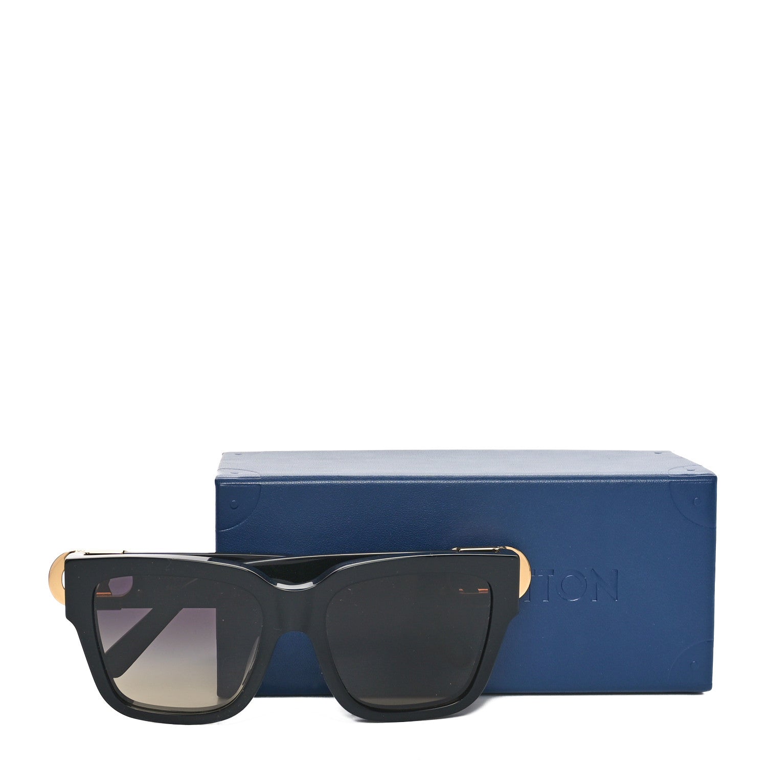 Louis Vuitton Acetate LV Link PM Square Sunglasses Z1566E Black