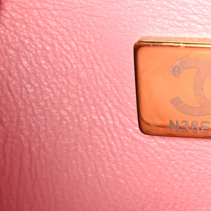 Chanel Shiny Caviar Quilted Mini Top Handle Flap Pink 7 of 10