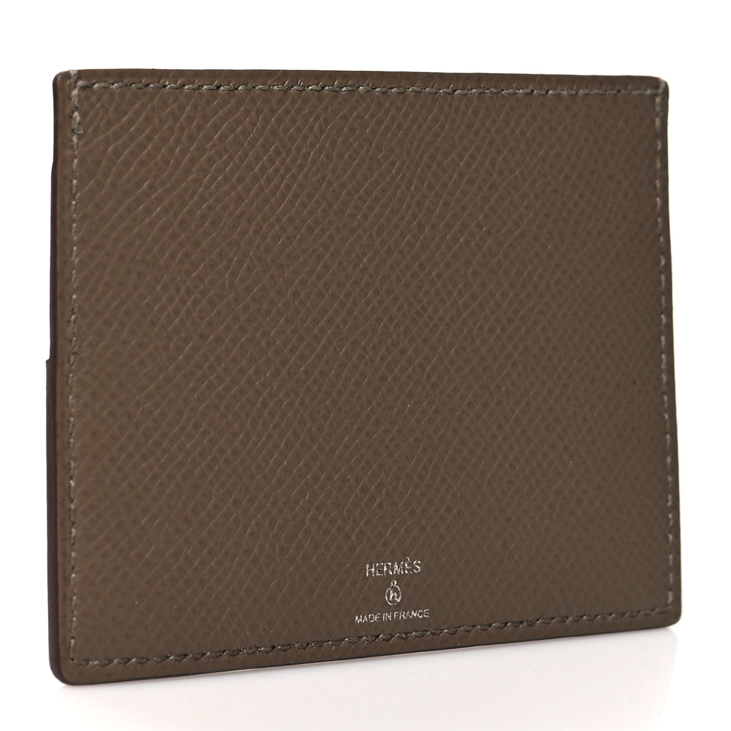 Epsom Chevre Mysore Crocodile Hippopotame Petit H Card Case Etoupe Craie Black