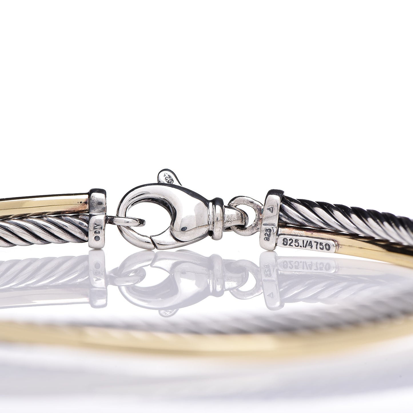 Sterling Silver 18K Yellow Gold 3mm Crossover Bracelet