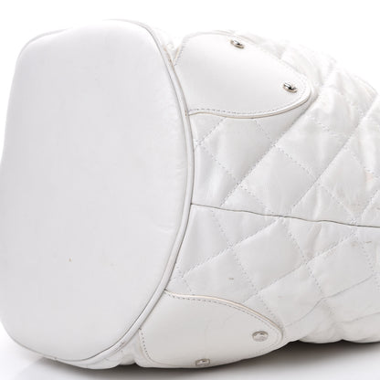 Burberry Calfskin Quilted Bucket Shoulder Bag White 10 of 18