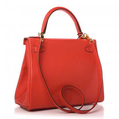 Hermes Evercolor Kelly Retourne 28 Rouge Tomate 3 of 11