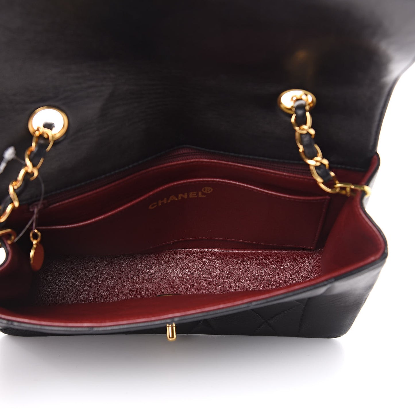 Lambskin Quilted Small Single Flap Bag Black