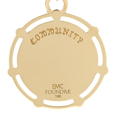 Foundrae X Every Mother Counts 18K Yellow Gold Diamond Bee Medallion Pendant 3 of 5
