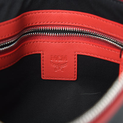MCM Visetos Crossbody Pouch Black Red 6 of 10