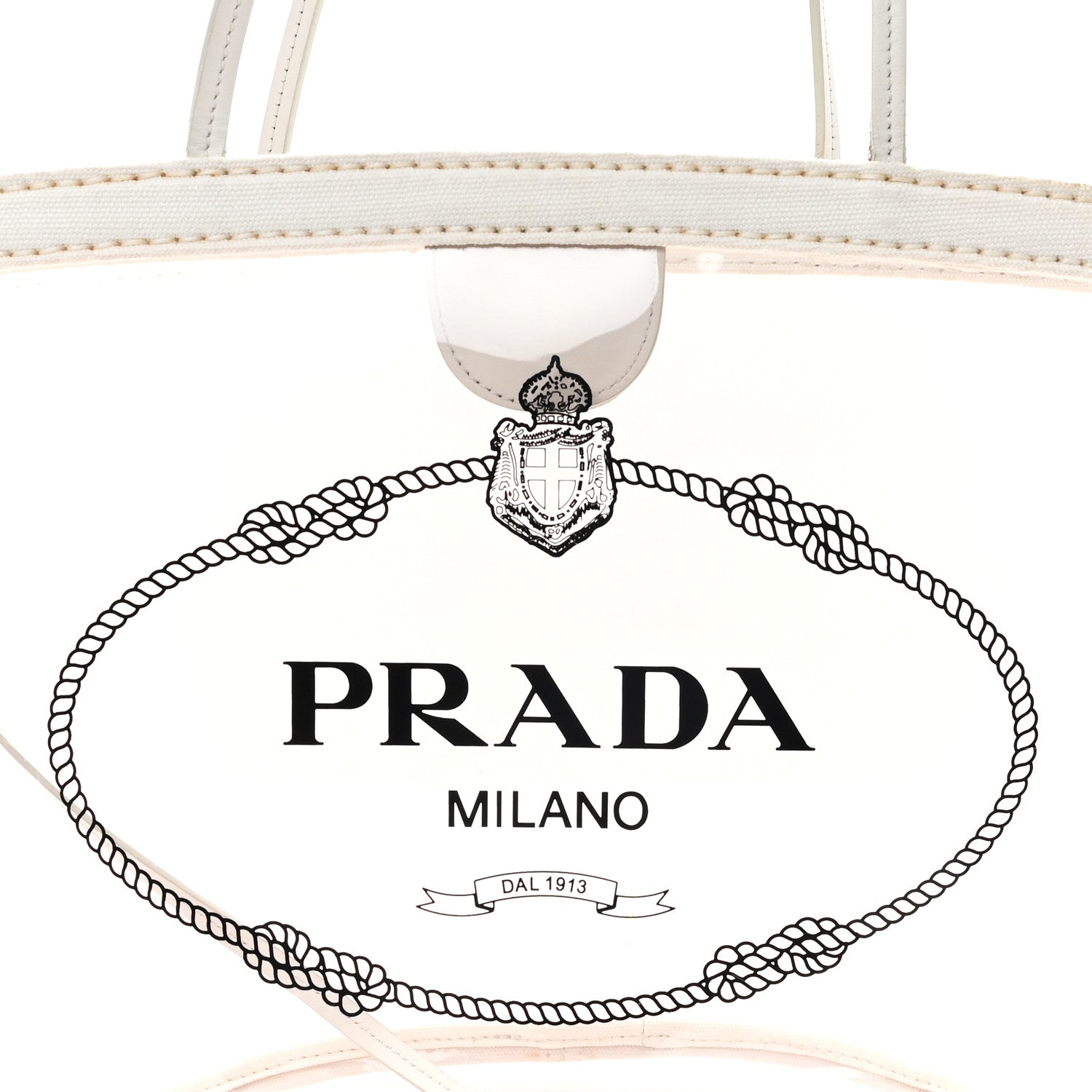 Prada PVC Canapa Tote White 1858775 – FASHIONPHILE
