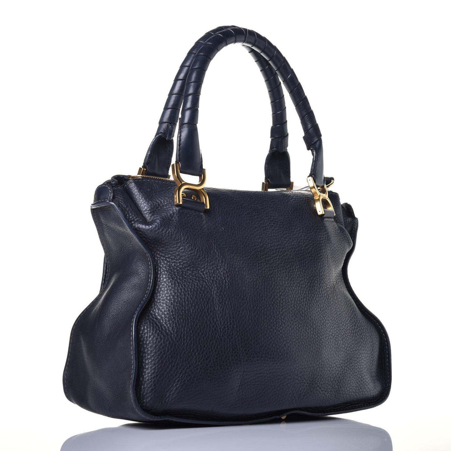 Calfskin Medium Marcie Satchel Navy