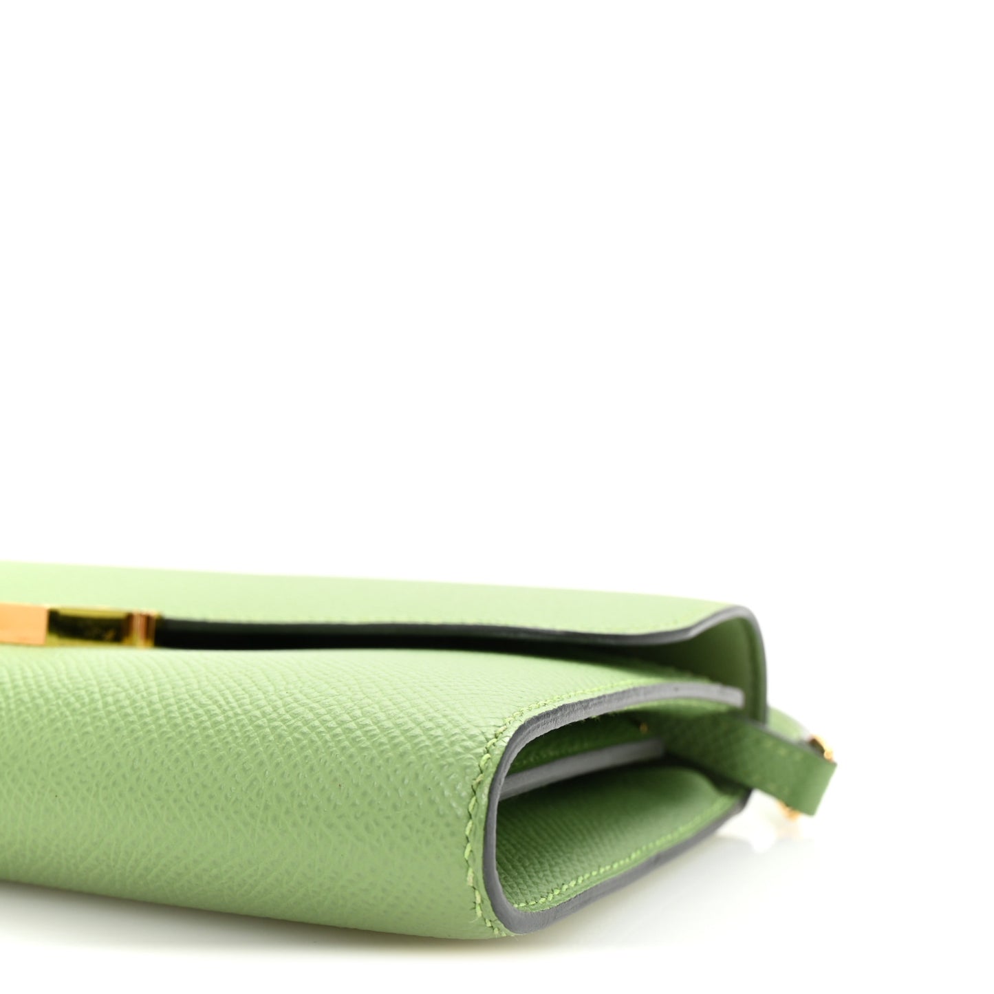 Epsom Alligator Lizard Constance Wallet To Go Vert Criquet Cactus Beige Sable Ombre