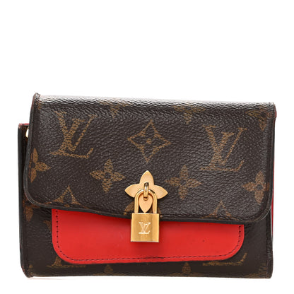 Louis Vuitton Monogram Flower Lock Compact Wallet Coquelicot 1 of 9
