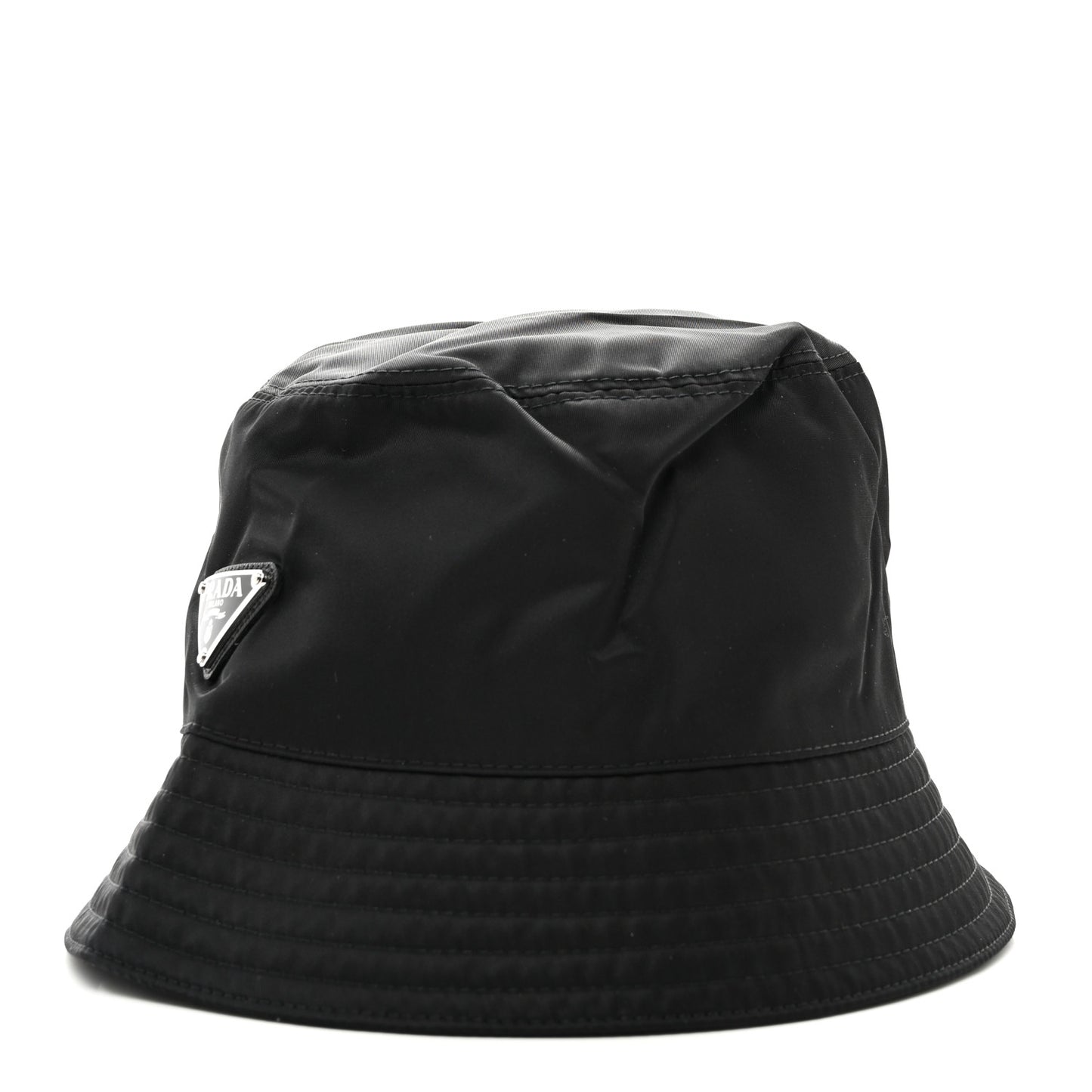 Re-Nylon Metal Triangle Logo Mens Bucket Hat XXL Black