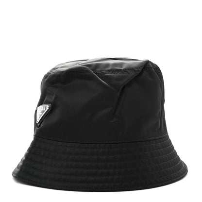 Prada Re-Nylon Metal Triangle Logo Mens Bucket Hat XXL Black 1 of 8