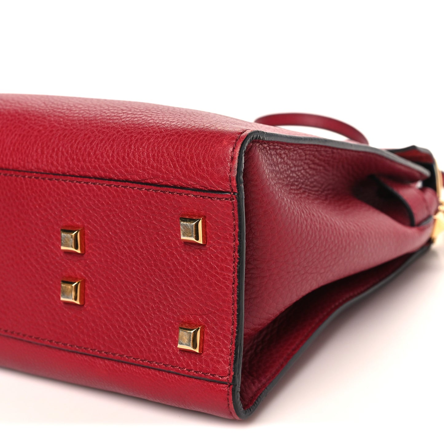 Grained Calfskin Medium My Rockstud Frame Bag Rosso Valentino