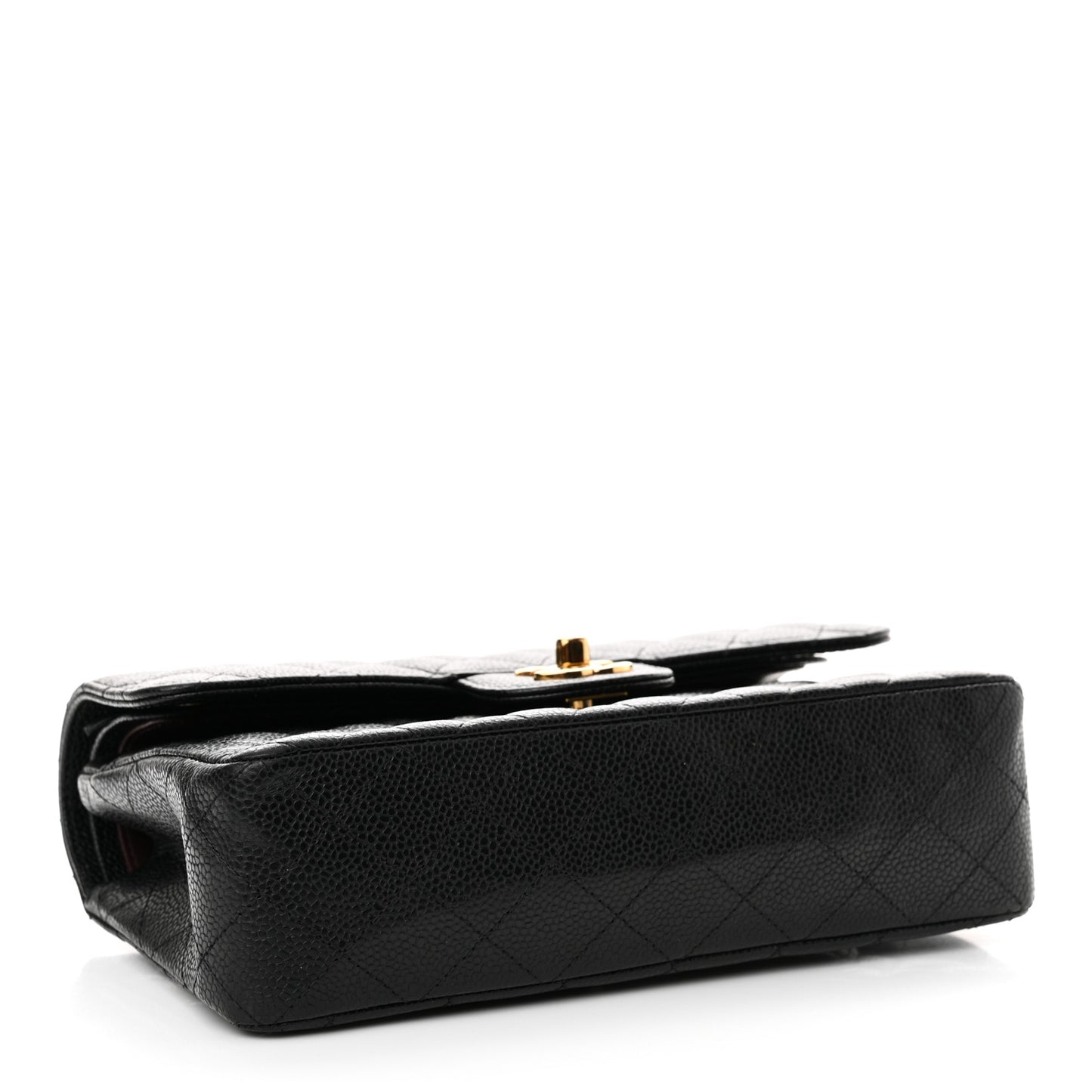 Caviar Quilted Small Double Flap Black