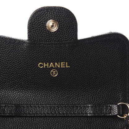 Chanel Caviar Quilted Flap Card Holder On Chain Black 6 of 12