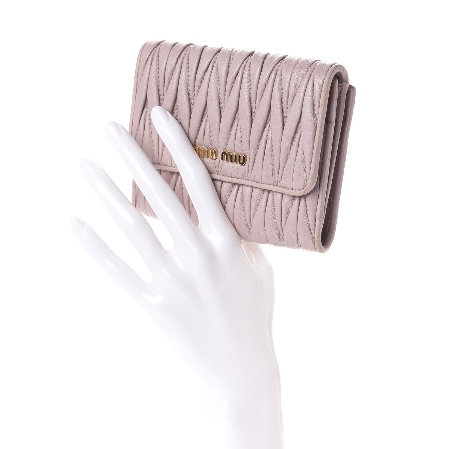 Miu Miu Nappa Matelasse Lux Flap Wallet Cammeo 2 of 6