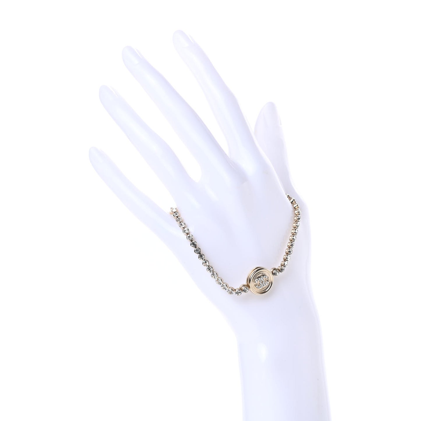 Crystal CC Chain Bracelet Gold