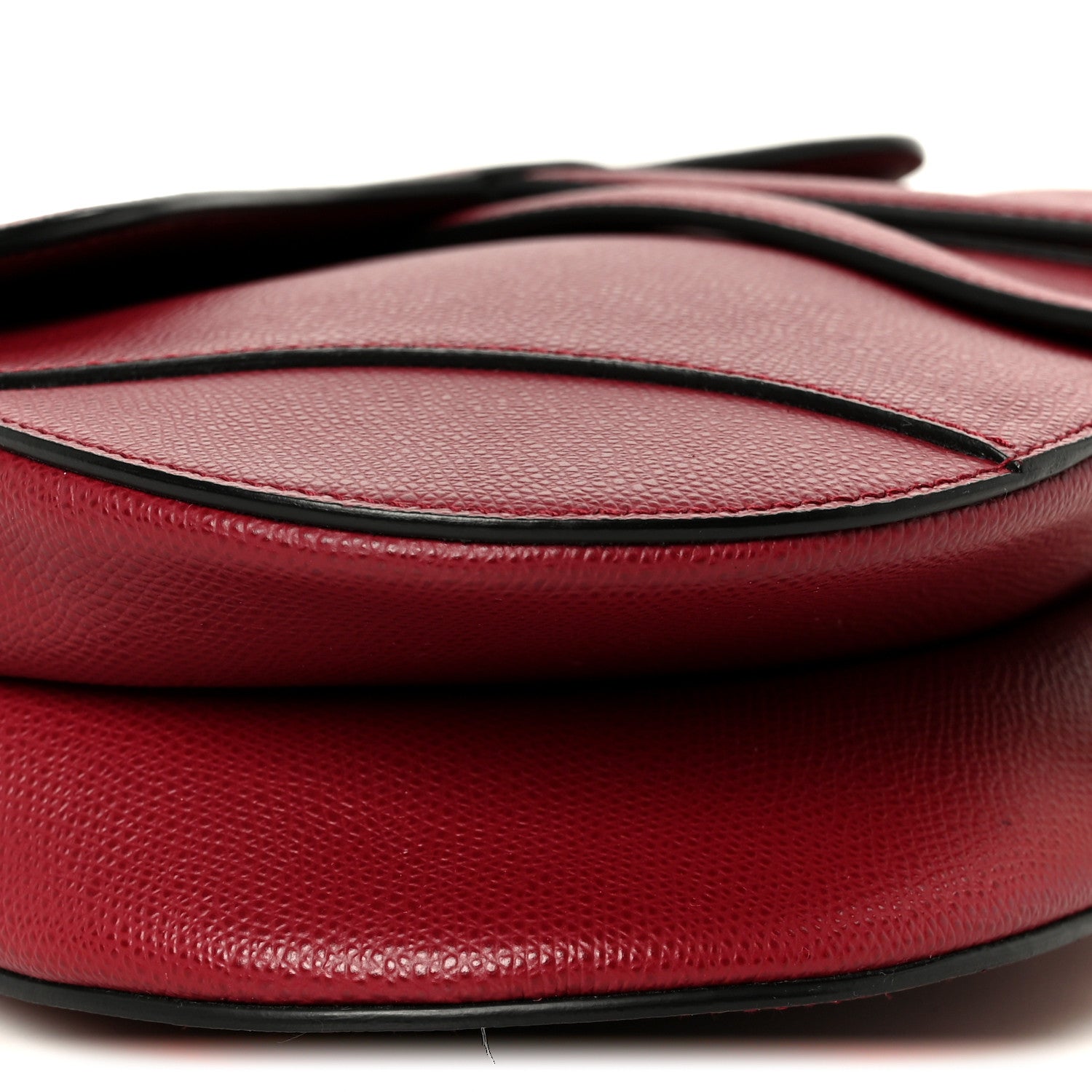Christian Dior Grained Calfskin Saddle Bag Red 9 of 10
