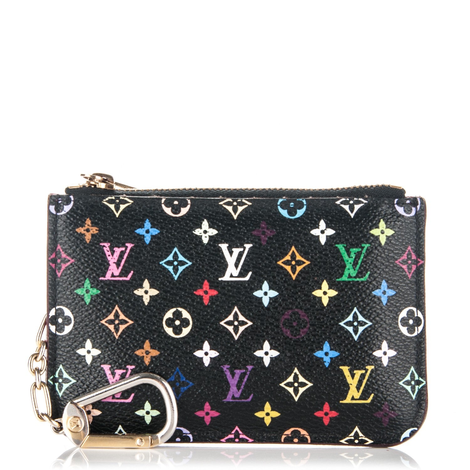 Louis Vuitton Monogram Multicolor Key Pouch Black Grenade 1 of 7