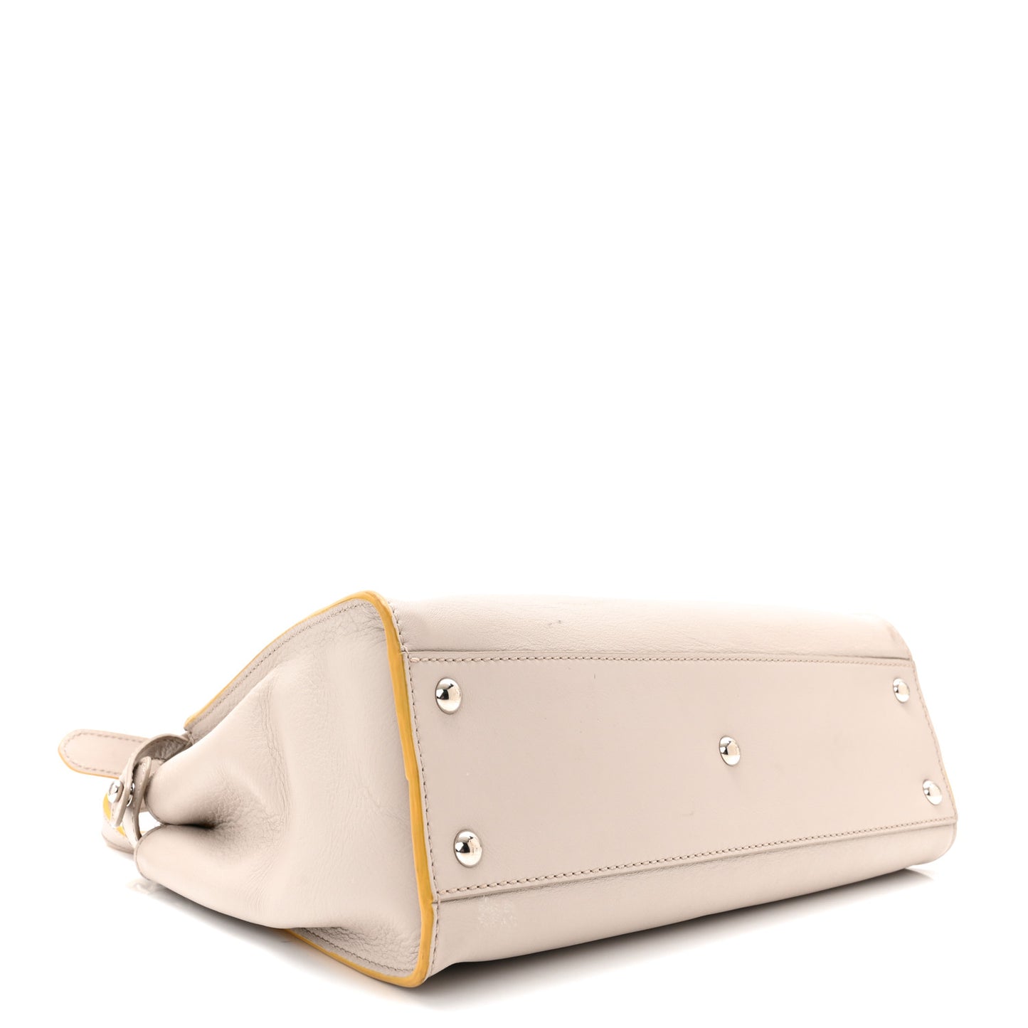 Vitello Seta Burro Medium Peekaboo Iconic Satchel Grigio Polvere Mattone