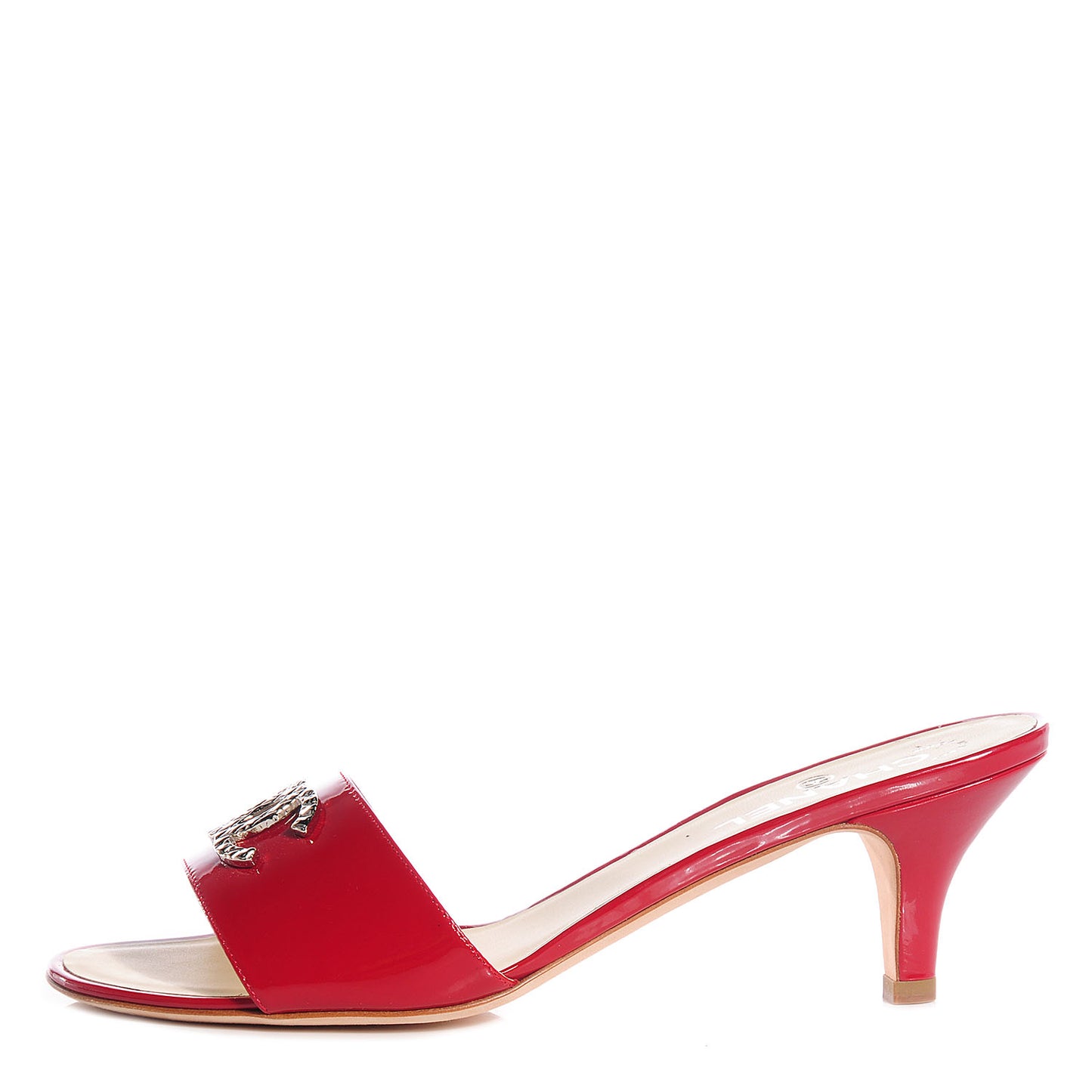 Patent Leather CC Mules 39 Rouge