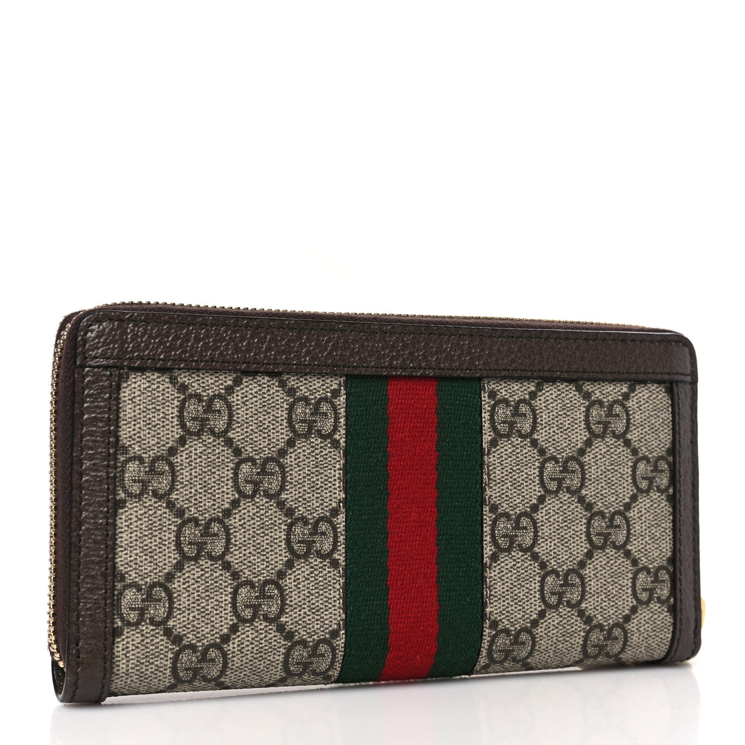 Gucci GG Supreme Monogram Web Ophidia Zip Around Wallet Brown 4 of 7