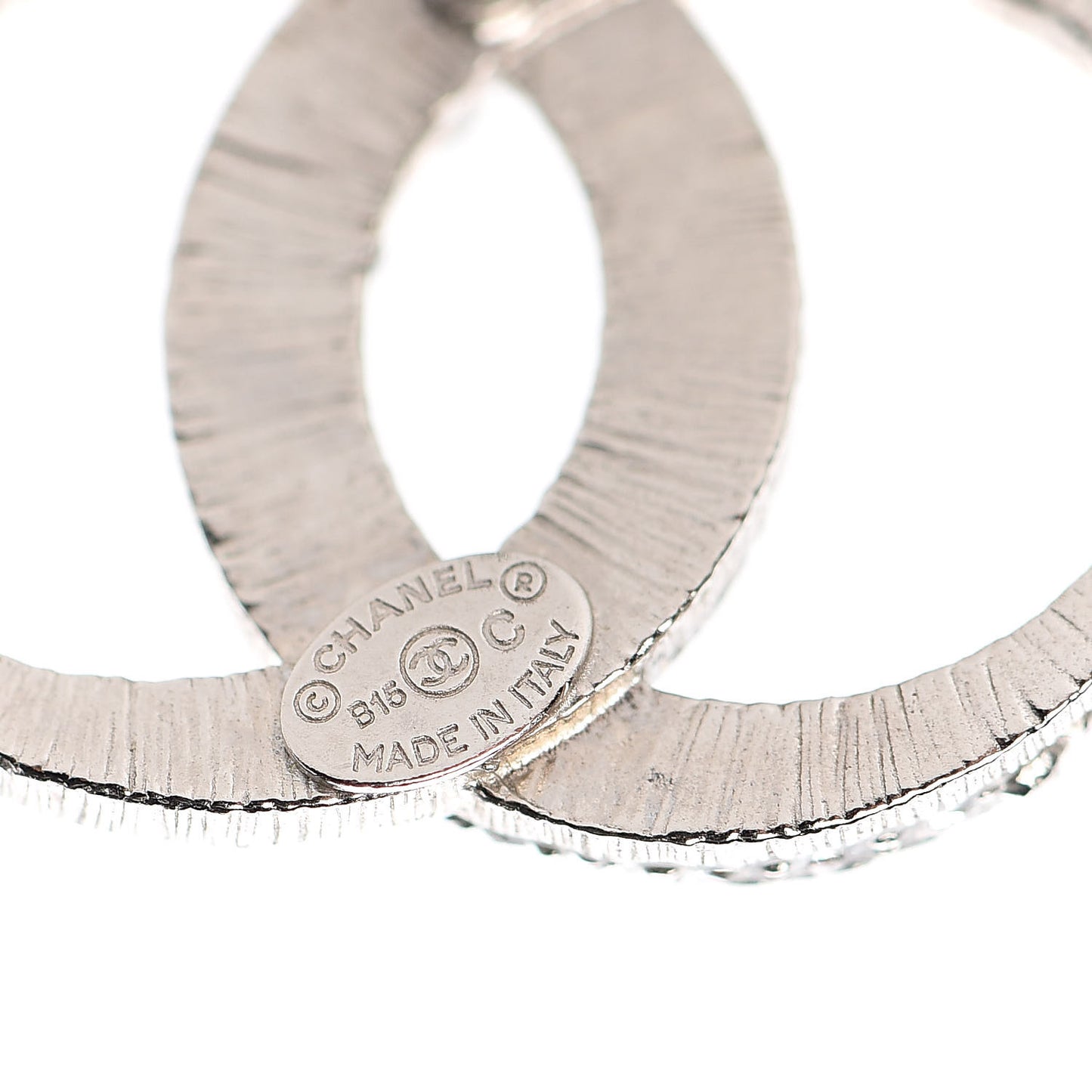 Crystal CC Moon Earrings Silver