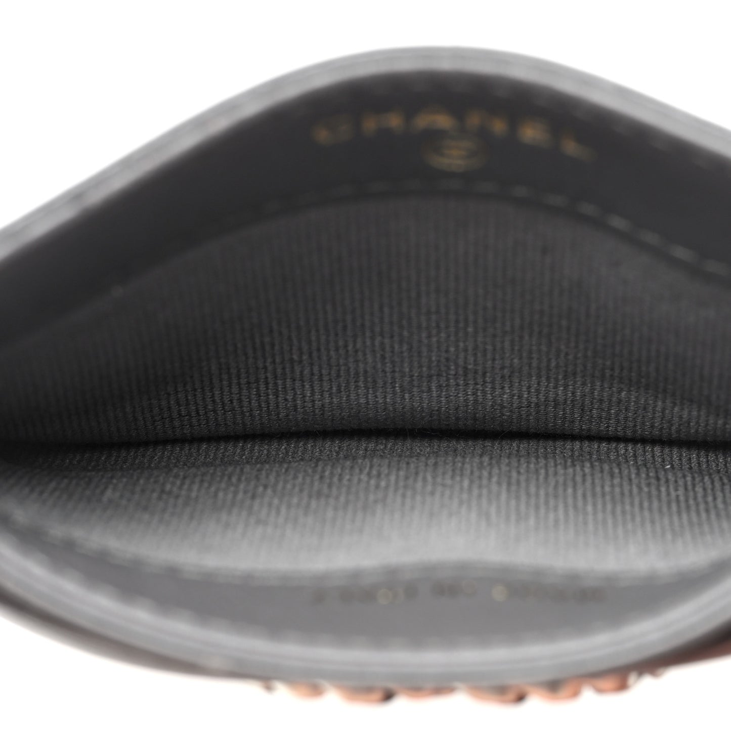 Lambskin Quilted Chanel 19 Card Holder Dark Grey