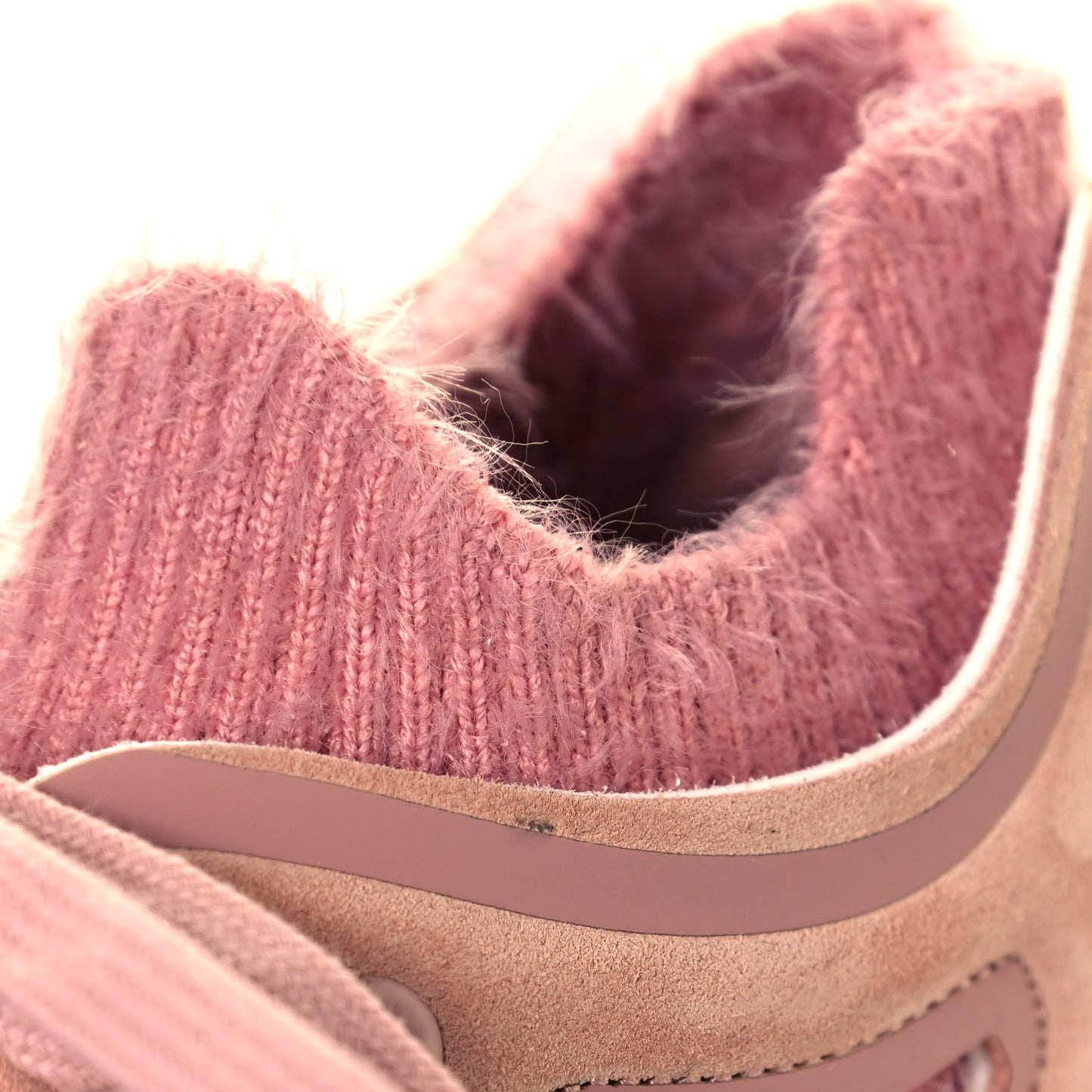 Suede Calfskin Stretch Fabric CC Sneakers 37 Pink