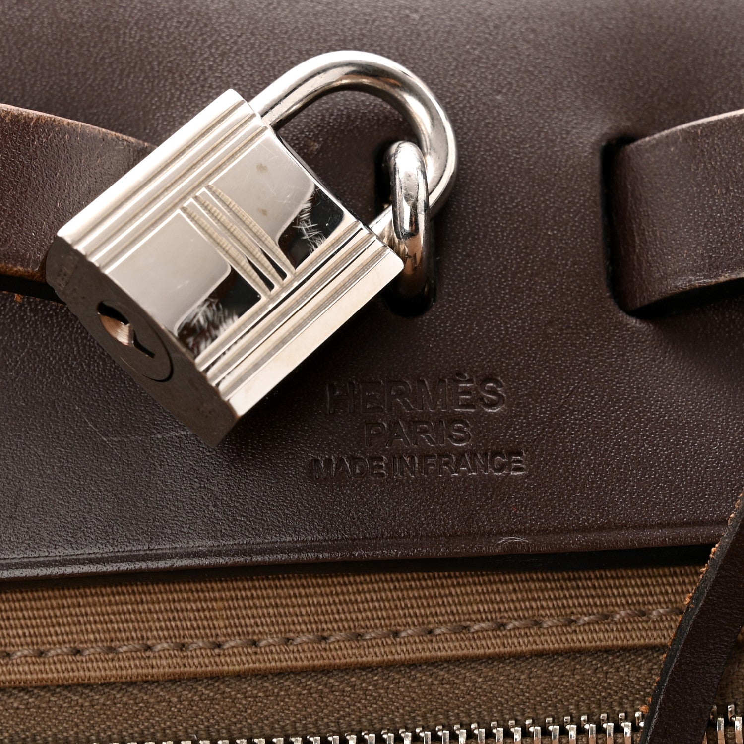 Hermes Vache Hunter Toile Herbag Zip 31 PM PM Etoupe Ebene 7 of 11