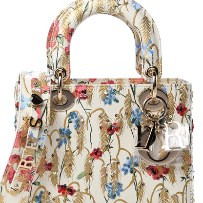 Christian Dior Calfskin Hibiscus Printed Embroidered My ABCDior Lady Dior Beige Multicolor 10 of 10