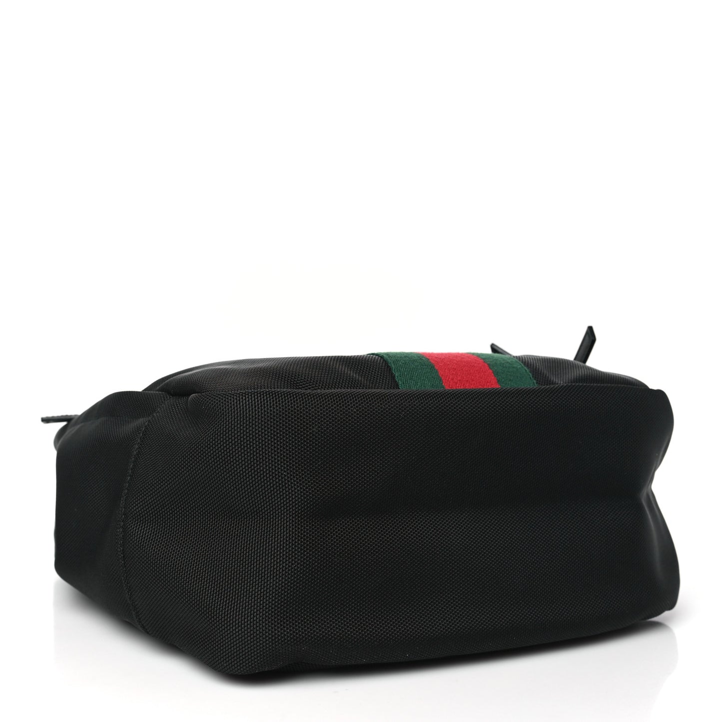 Techno Canvas Appia Calfskin Web Tote Backpack Black
