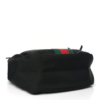 Gucci Techno Canvas Appia Calfskin Web Tote Backpack Black 4 of 10
