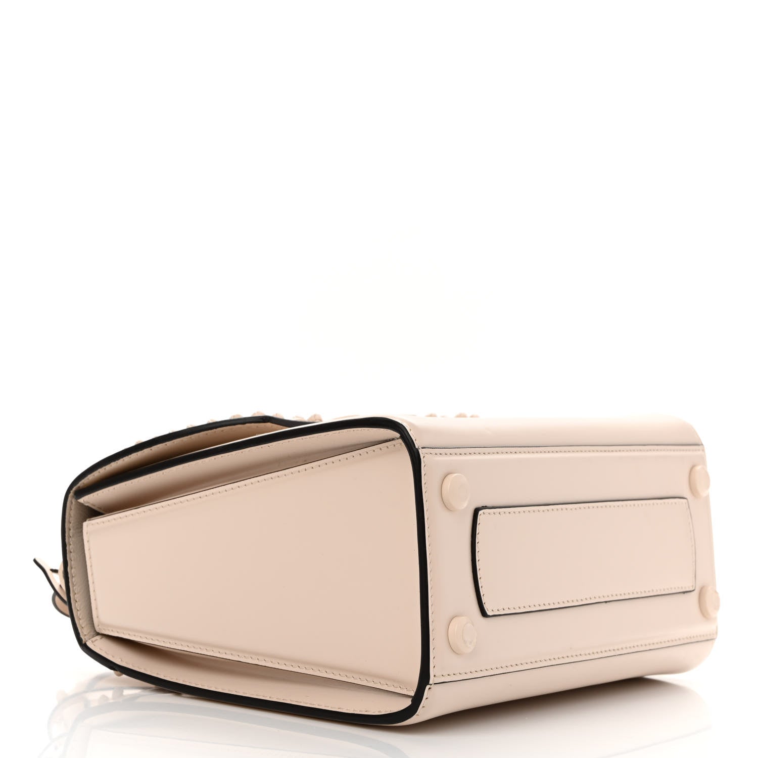 Salvatore Ferragamo Smooth Calfskin Woven Small Boxyz Bone 4 of 9