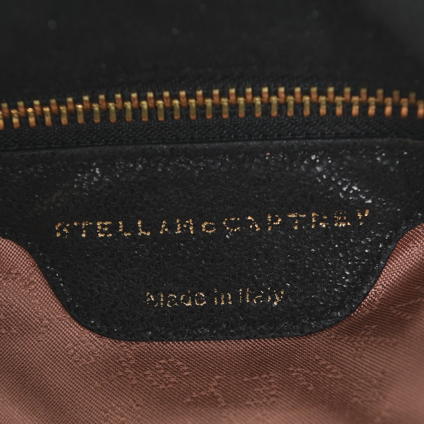 Metallic Shaggy Deer Falabella Fold Over Tote Black