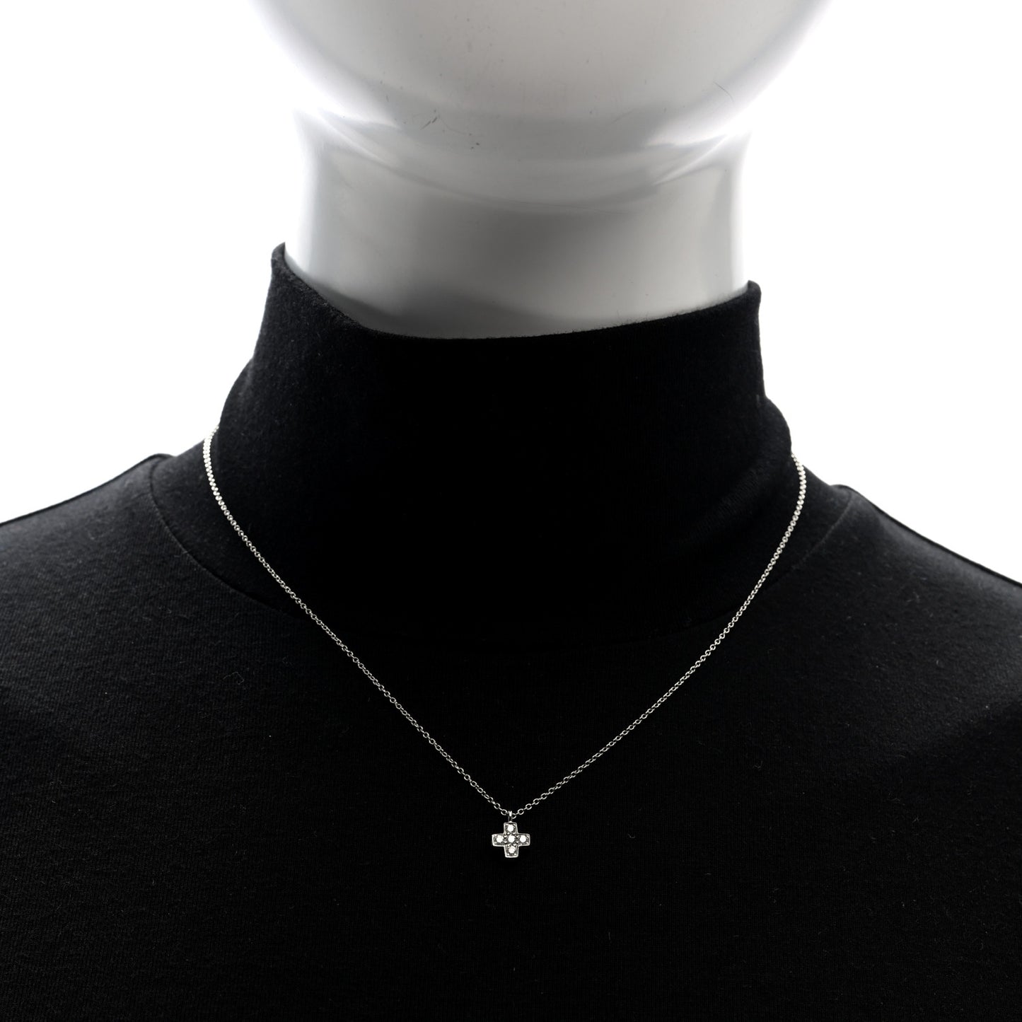 Platinum Diamond Cruciform Cross Pendant Necklace